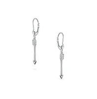 Bling Jewelry Minimalist Romantic Cupid Arrow Dangle Earrings Leverback Sterling Silver