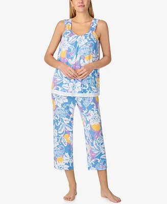 Ellen Tracy Women's Sleeveless Crop Pajama Set