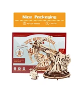 Robotime 3D Wooden Puzzle 142 Pieces Toys Diy Siege Crossbow Model Kit Wooden Craft Puzzle, Beige, 8.3"7.30"7.5"