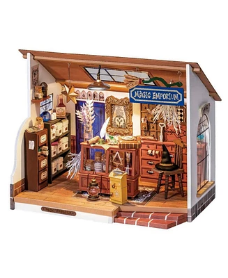 Robotime Diy Miniature Dollhouse Room Magic Potion Store Diorama Kit Crafts Hobbies Birthday Gifts for Boys & Girls, Multicolored, 8.5"5.2"6.9"