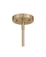 360 Lighting Optimus 12" Modern Pendant Ceiling Light Fixture Dining Room Over Table Kitchen Island Foyer Oval Hanging Clear Warm Brass Finish Glass M