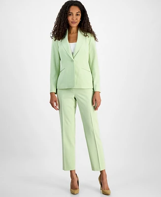 Le Suit Women's One-Button Straight-Leg Pantsuit