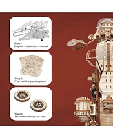 Robotime Wooden Puzzles 3D Motorcycle Model Diy 1:8 Adults-Brain Teaser Puzzle, 10.6"4.6"6.3