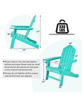 Vebreda Outdoor Adirondack Chair with Built-in Cup Holder for Backyard Porch