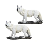 Fc Design "2-pc Set" 11.75"W Snow Wolf Figurine Statue Ornament Home Room Office Decor and Perfect Ideas for Housewarming, Holidays and Birthdays