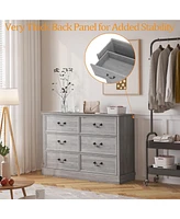 gaomon 6 Drawer Double Dresser,Modern Farmhouse Chest of Drawers