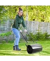 Outsunny Push/Tow Lawn Roller, Yard Roller for Flattening Sod