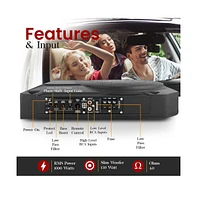Pyle 10” 900W Slim Active Car Subwoofer, Low-Profile, Under-Seat Installation
