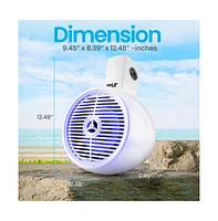 Pyle 6.5'' Marine Bluetooth Wakeboard Speaker System with Led Lights, 200W, White