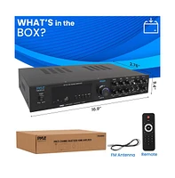 Pyle 5-Channel Audio Amplifier - Multi-Source 1/4" Audio/Microphone Input, Usb/Sd Readers, Fm Radio, Built-in Bluetooth for Wireless Audio Streaming