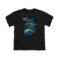 Aquaman Movie Boys Swimming With Sharks Short Sleeve Tee / T-Shirt