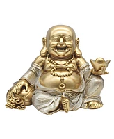 Fc Design "2-pc Set" 11"W Gold and Silver Maitreya Buddha Holding Gold Ingot and Money Sack Figurine Statue Ornament Home Room Office Decor and Perfec