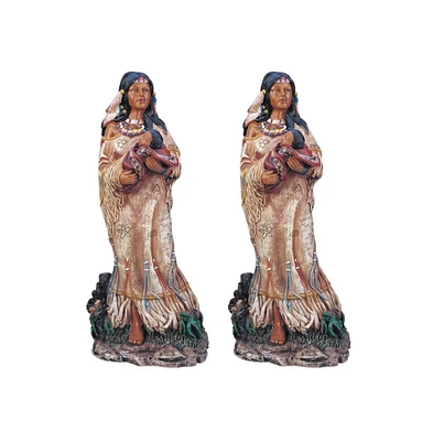 Fc Design "2-pc Set" 11"H Indian Woman with a Baby Statue Native American Figurine Statue Ornament Home Room Office Decor and Perfect Ideas for Housew