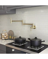 Casainc Contemporary Wall Mount Swing Arm Folding Pot Filler Kitchen Faucet