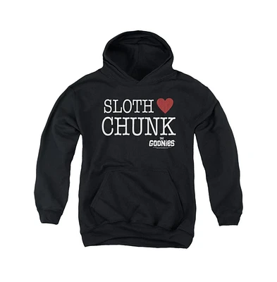 The Goonies Youth Sloth Heart Chunk Pull Over Hoodie / Hooded Sweatshirt