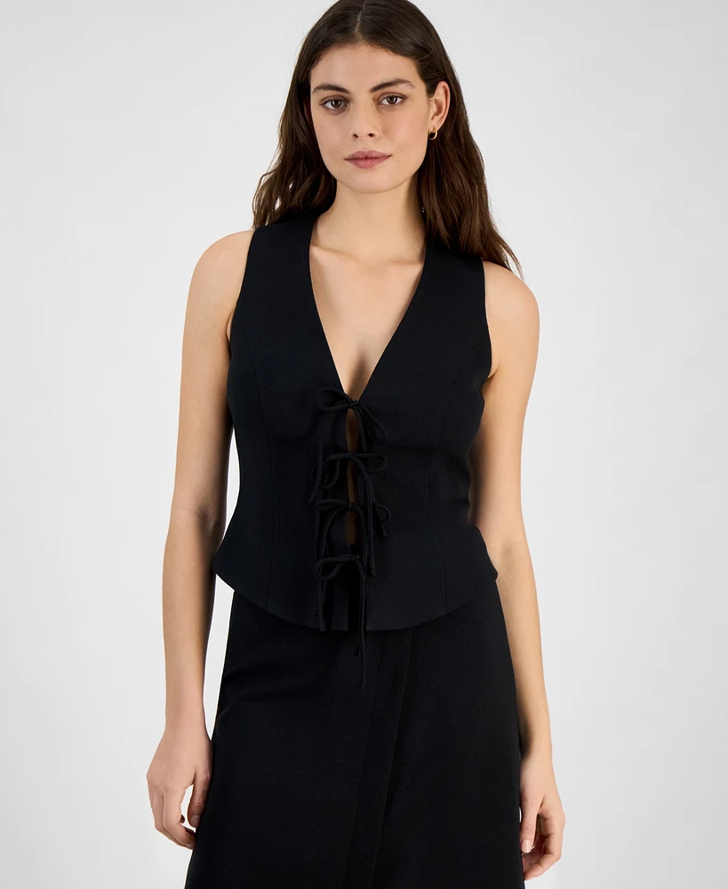 Bar Iii Women's Tie-Front Vest, Exclusively at Macy's