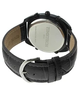 Timetech Men's Sport Multi-Function Tachymeter Wrist Watch with Matching Leather Band