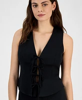 Bar Iii Women's Tie-Front Vest, Exclusively at Macy's