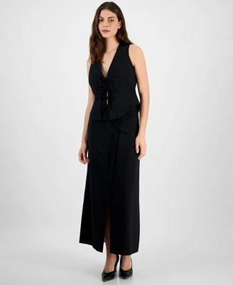 Bar Iii Womens Tie Front Vest Maxi Skirt Exclusively At Macys