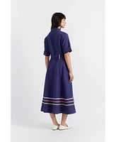 Chinti & Parker Starboard Linen Blend Dress