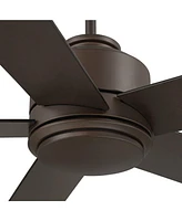 Casa Vieja 52" Grand Palm Oil Rubbed Bronze Led Damp Rated Fan