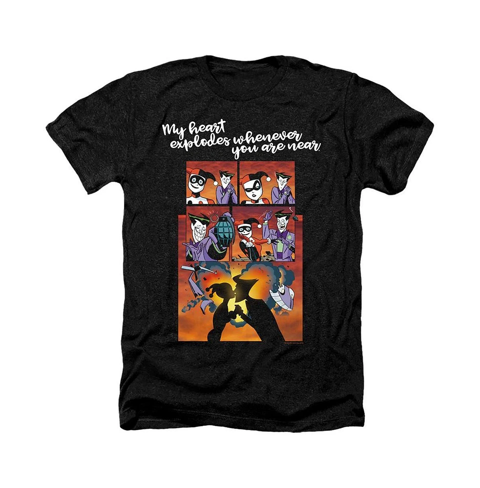 Batman Men's Explode Adult Heather Tee / T-Shirt