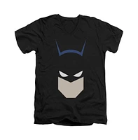 Batman Men's Bat Head Short Sleeve Adult V Neck Premium Cotton Tee / T-Shirt