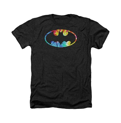 Batman Men's Tie Dye Logo Adult Heather Tee / T-Shirt