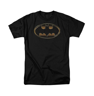 Batman Big & Tall Black & Gold Embossed Short Sleeve Adult Tee / T-Shirt