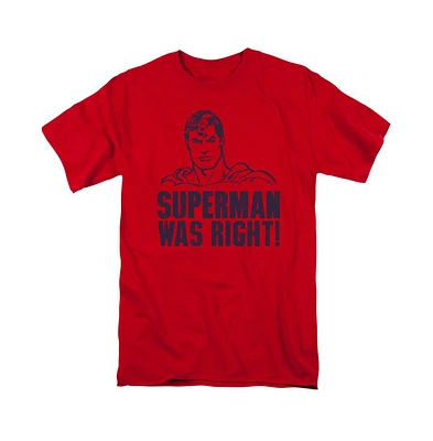 Superman Big & Tall Was Right Short Sleeve Adult Tee / T-Shirt