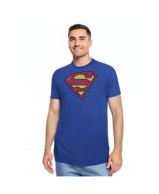 Superman Mens Classic Logo Adult Heather Tee / T-Shirt