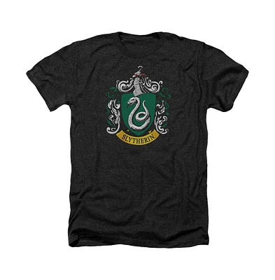 Harry Potter Men's Slytherin Crest Adult Heather Tee / T-Shirt