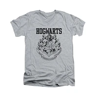 Harry Potter Men's Hogwarts Athletic Short Sleeve Adult V Neck Premium Cotton Tee / T-Shirt