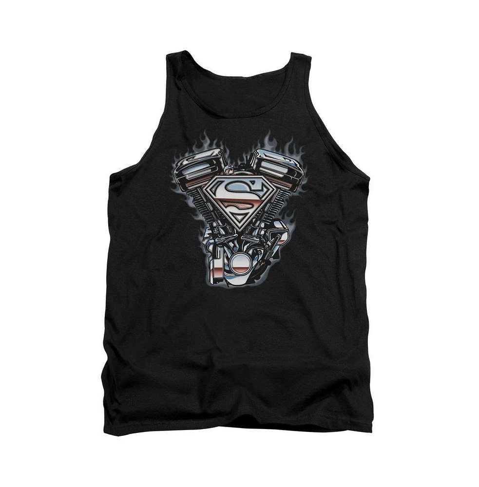 Superman Men's V Twin Logo Adult Tank Top