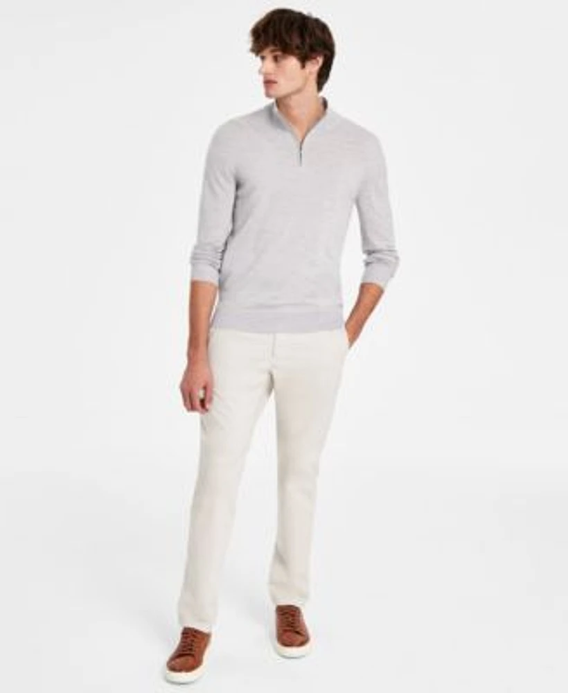 Charles Tyrwhitt Mens Ultimate Non Iron Chino Pants Merino Wool Quarter Zip Sweater