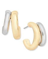 On 34th Two-Tone Double Hoop Earrings, Exclusively at Macy's