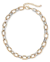 On 34th Two-Tone Link Necklace, 15" + 2" extender, Exclusively at Macy's