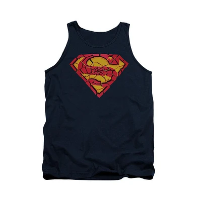 Superman Men's Shattered Shield Adult Tank Top