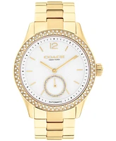 Coach Women's Brooks Automatic Gold-Tone Stainless Steel Bracelet Watch, 38mm