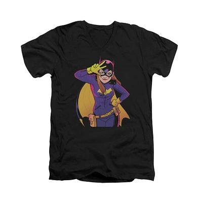 Batman Men's Batgirl Moves Short Sleeve Adult V Neck Premium Cotton Tee / T-Shirt