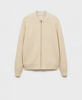 Mango Men's Slim-Fit Full-Zip Knit Cardigan