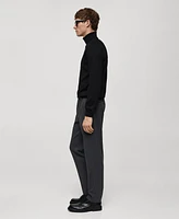 Mango Men's Fine-Knit Wool Turtleneck Sweater