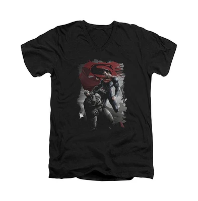 Batman V Superman Men's Choke Short Sleeve Adult Neck Premium Cotton Tee / T-Shirt