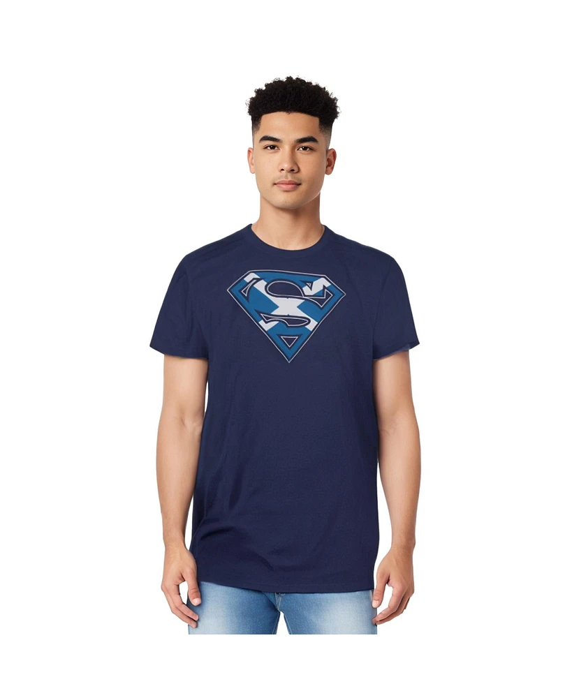 Superman Men's Scottish Shield Short Sleeve Adult Tee / T-Shirt