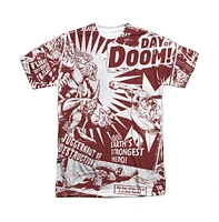 Superman Men's Day Of Doom Short Sleeve Adult 100% Poly Crew Tee / T-Shirt