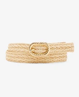 Steve Madden Women's 3-Pc. Raffia & Faux-Leather Belt Set
