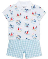 Little Me Baby Boys Breezy Cotton Polo Shirt & Shorts, 2 Piece Set