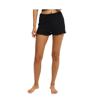 Cotton On Women's Rib Ruffle Short