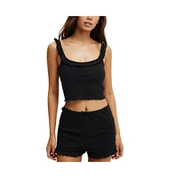 Cotton On Women's Rib Ruffle Short