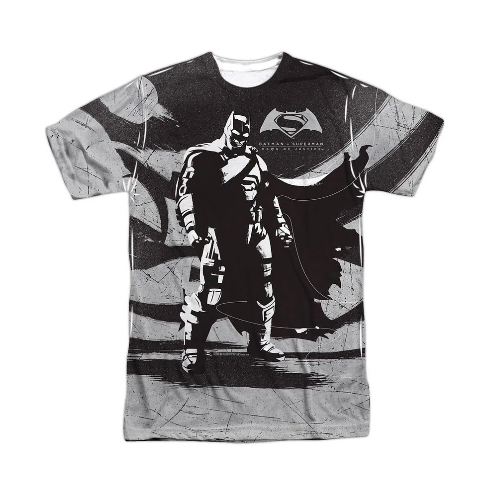 Batman V Superman Men's Contrast Short Sleeve Adult Poly Crew Tee / T-Shirt